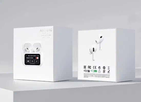 White A9 Pro ANC AirPods with Screen